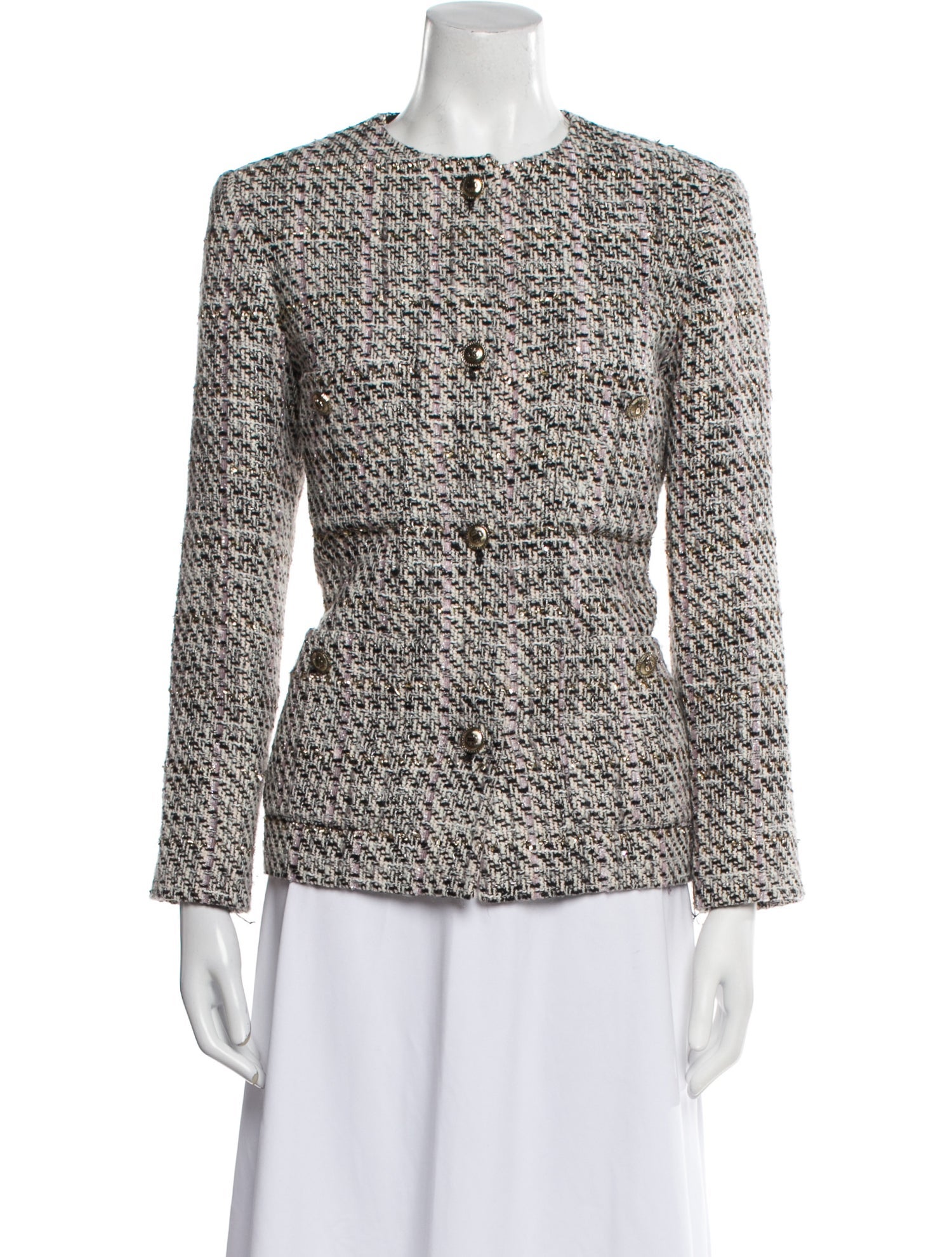 Maje Wool Tweed Pattern Evening Jacket