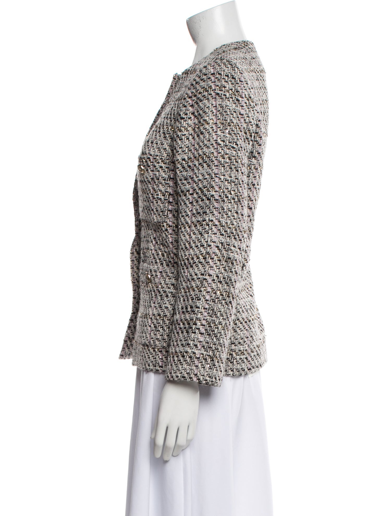 Maje Wool Tweed Pattern Evening Jacket