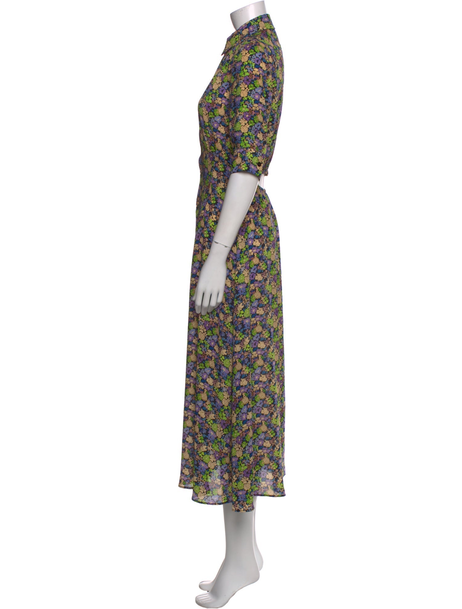 Maje Floral Print Midi Length Dress