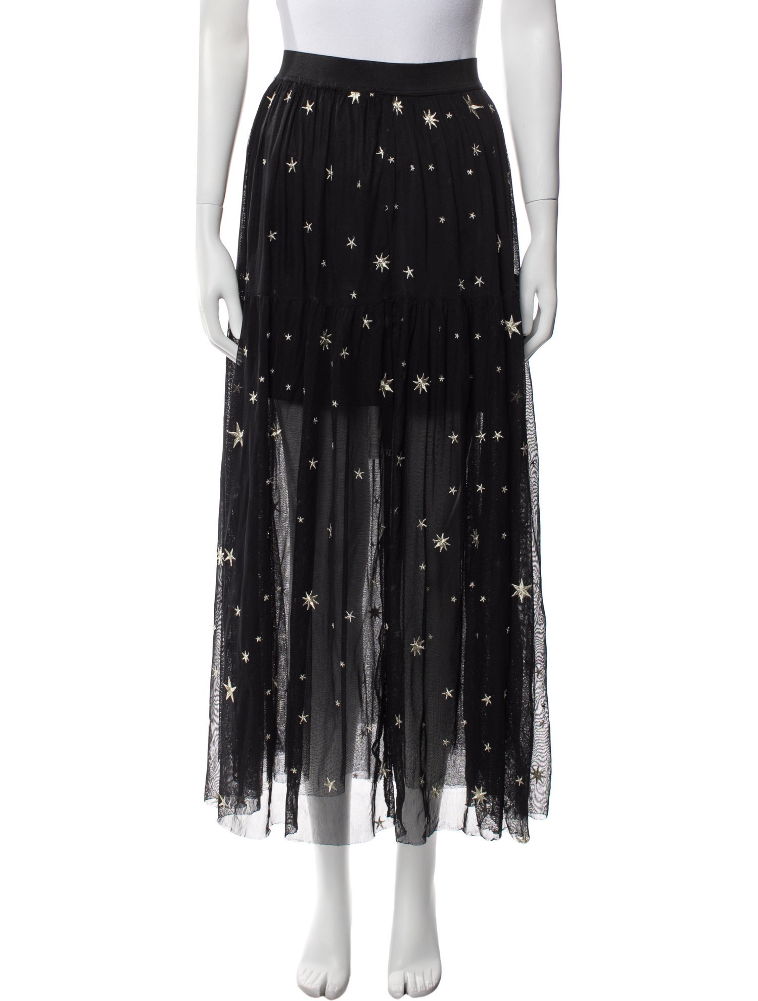 Maje Printed Midi Length Skirt