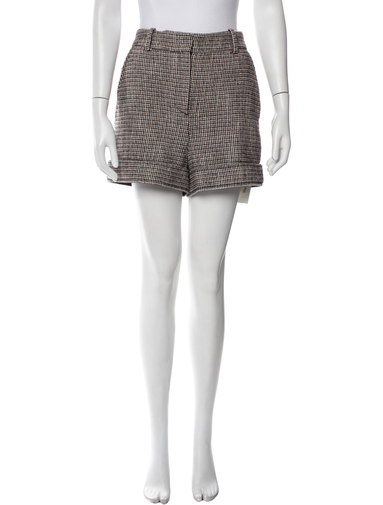 Maje Plaid Print Mini Shorts