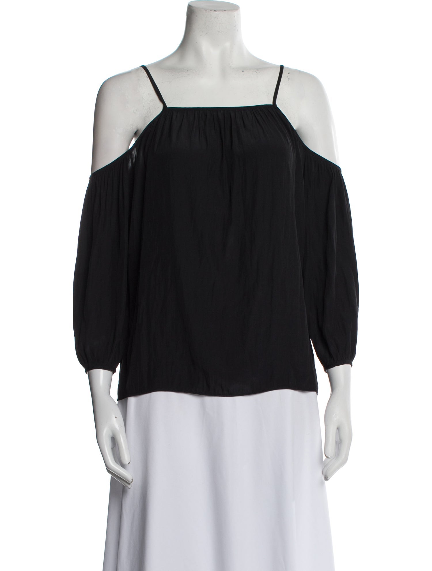 Maje Square Neckline Three-Quarter Sleeve Blouse