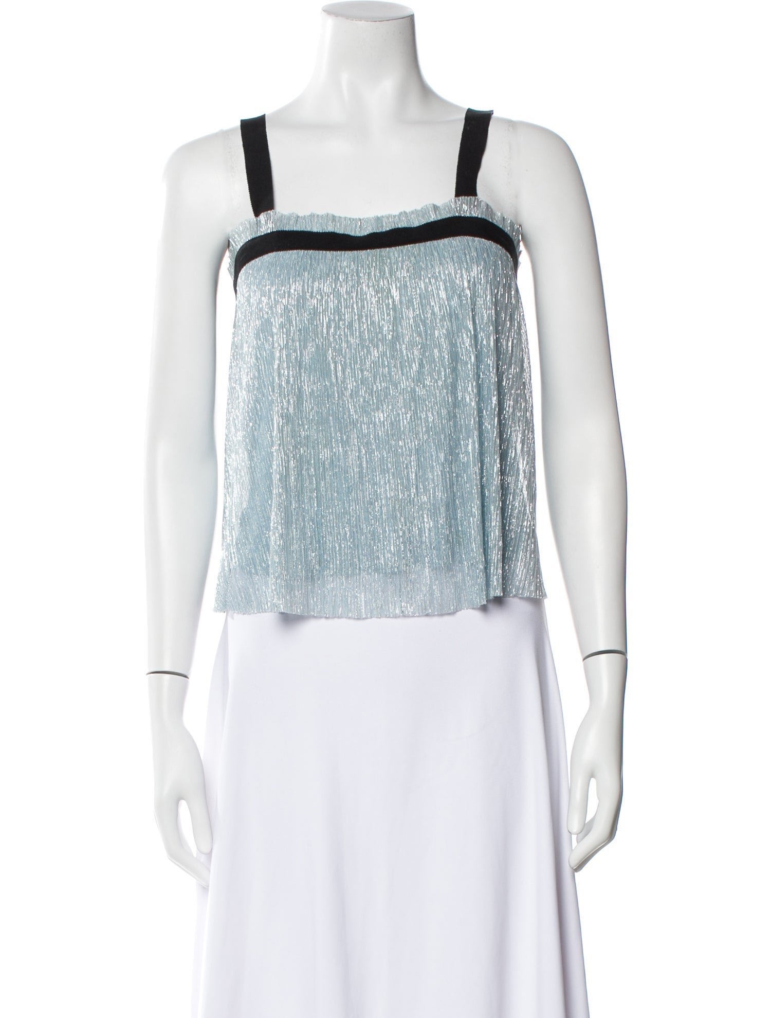 Maje Square Neckline Sleeveless Crop Top