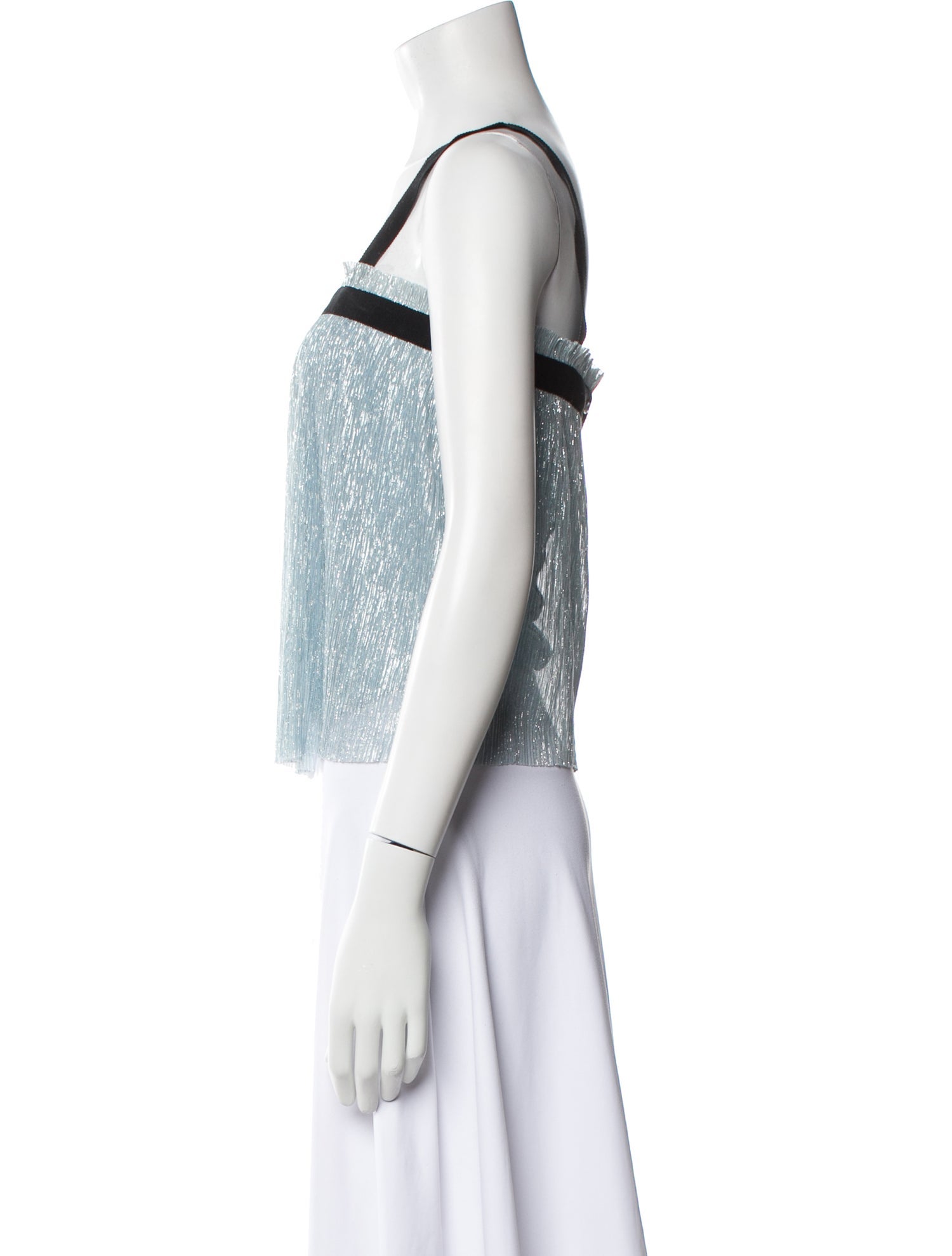 Maje Square Neckline Sleeveless Crop Top