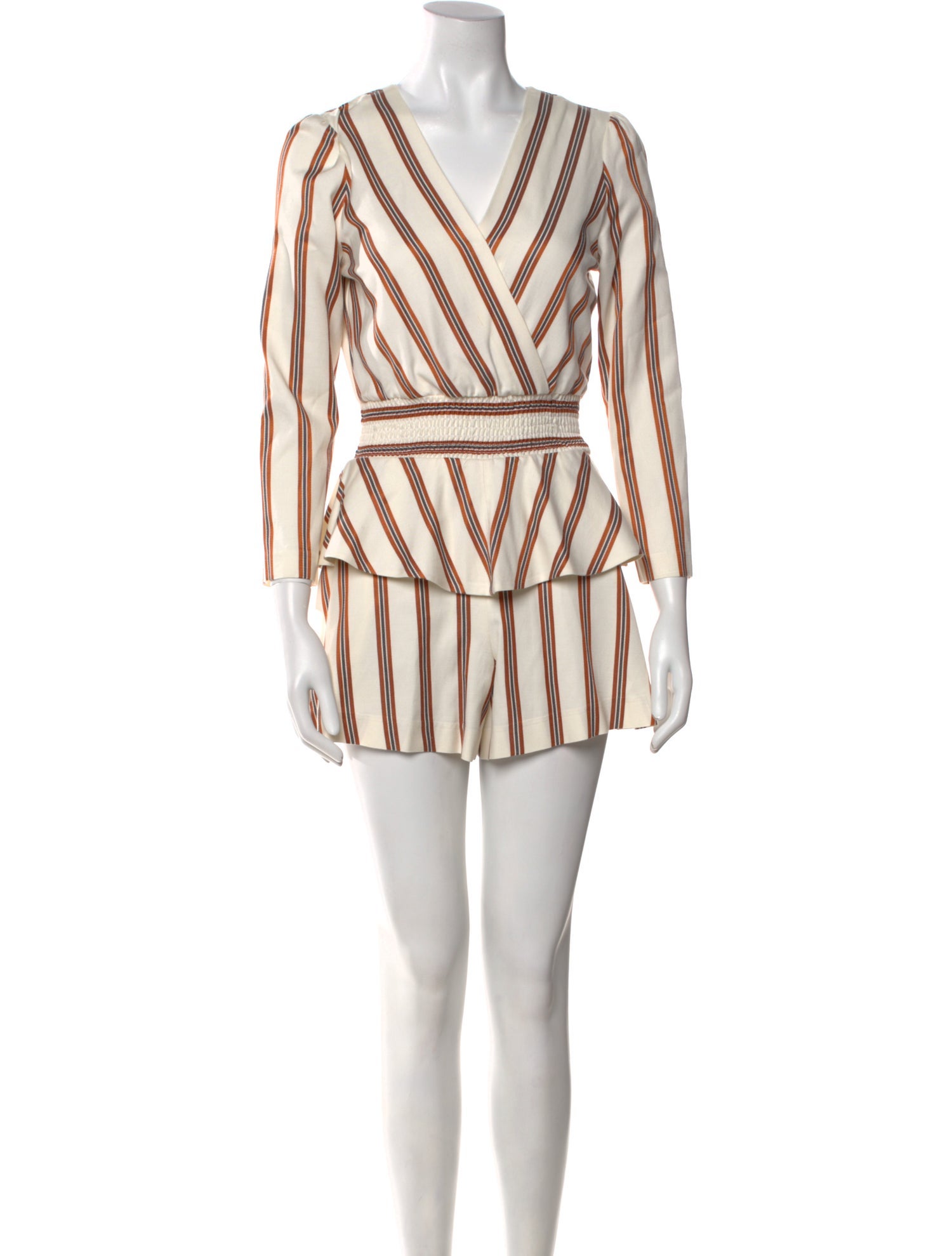 Maje Striped V-Neck Romper