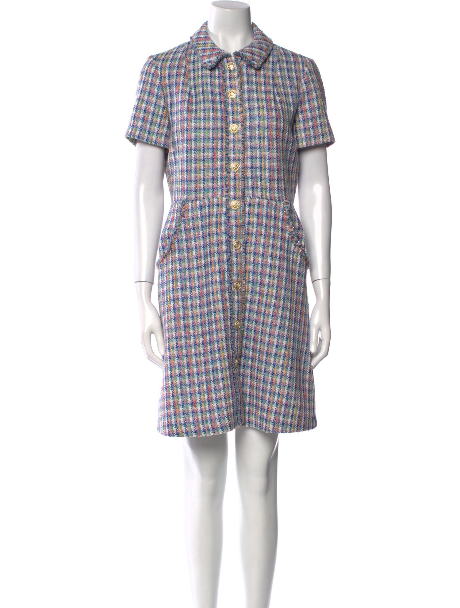 Maje Plaid Print Mini Dress