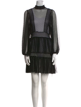 Maje Mock Neck Mini Dress