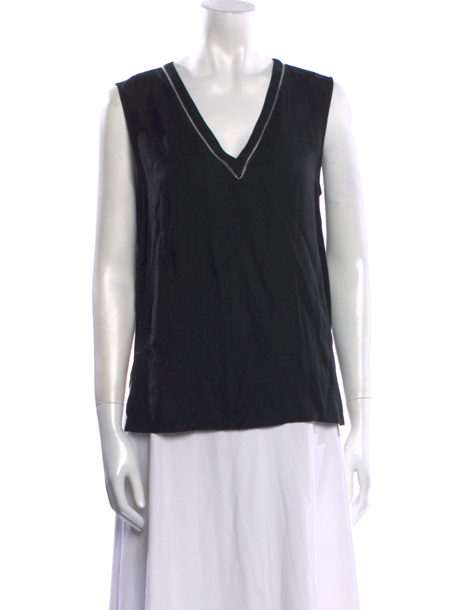 Maje V-Neck Sleeveless Top