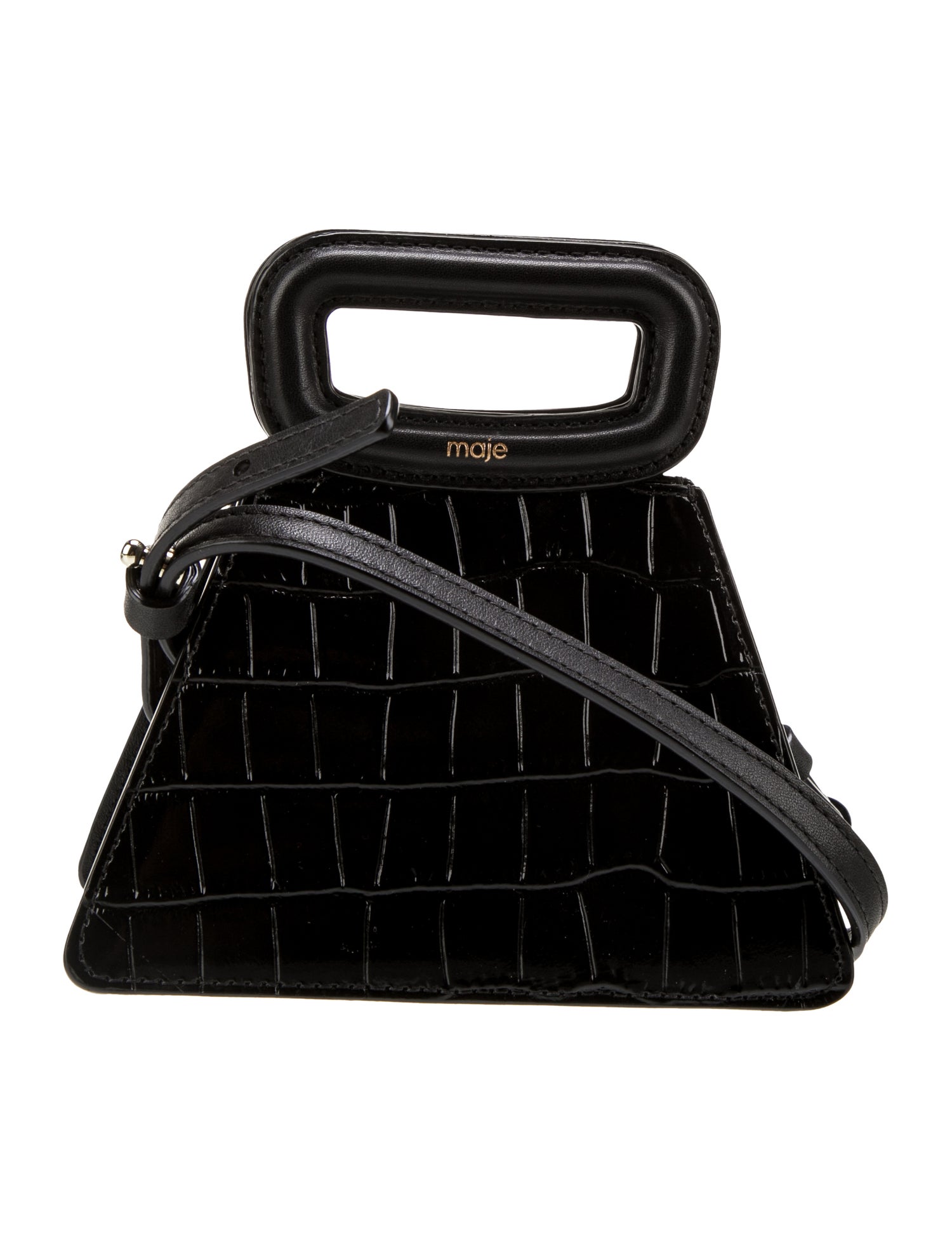 Maje Embossed Leather Shoulder Bag