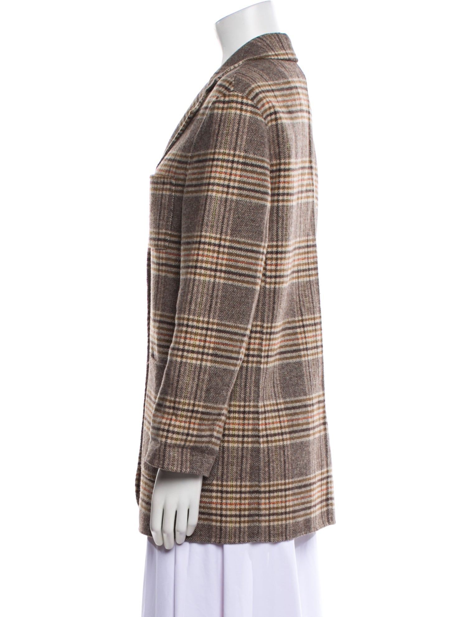 Maje Plaid Print Coat