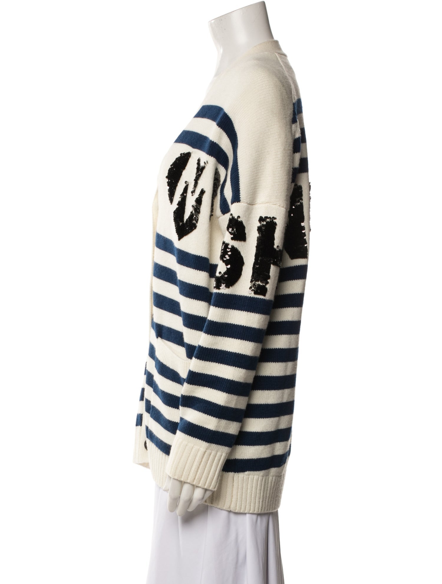 Maje Striped V-Neck Sweater