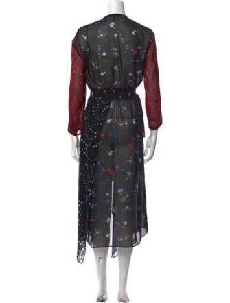 Maje Floral Print Long Dress