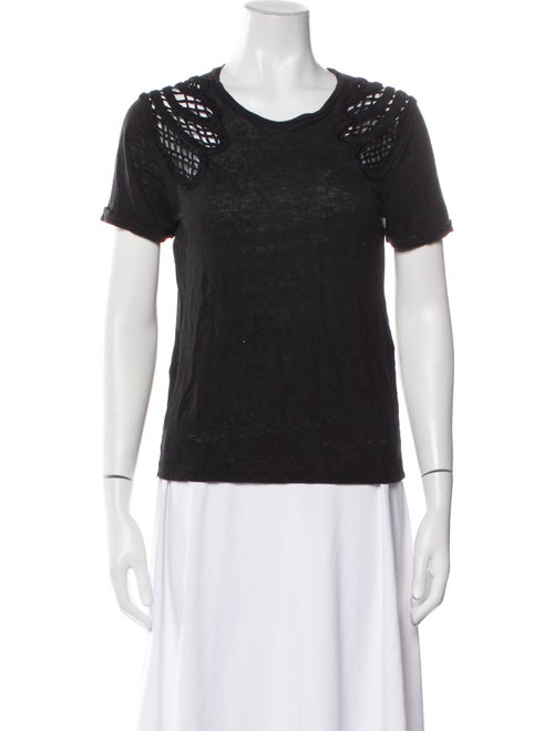 Maje Linen Scoop Neck T-Shirt