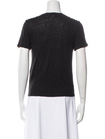 Maje Linen Scoop Neck T-Shirt