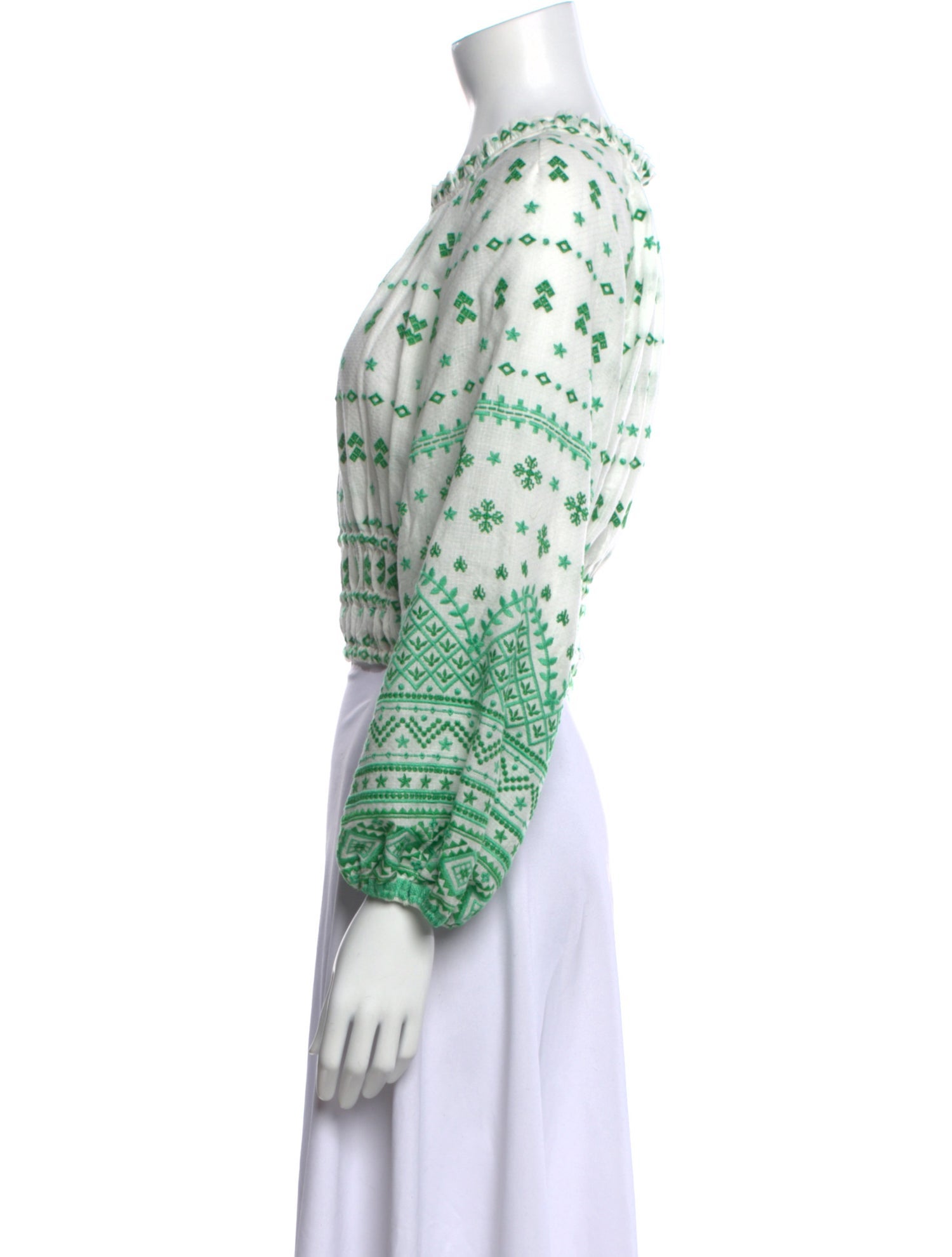 Maje Printed Bateau Neckline Crop Top