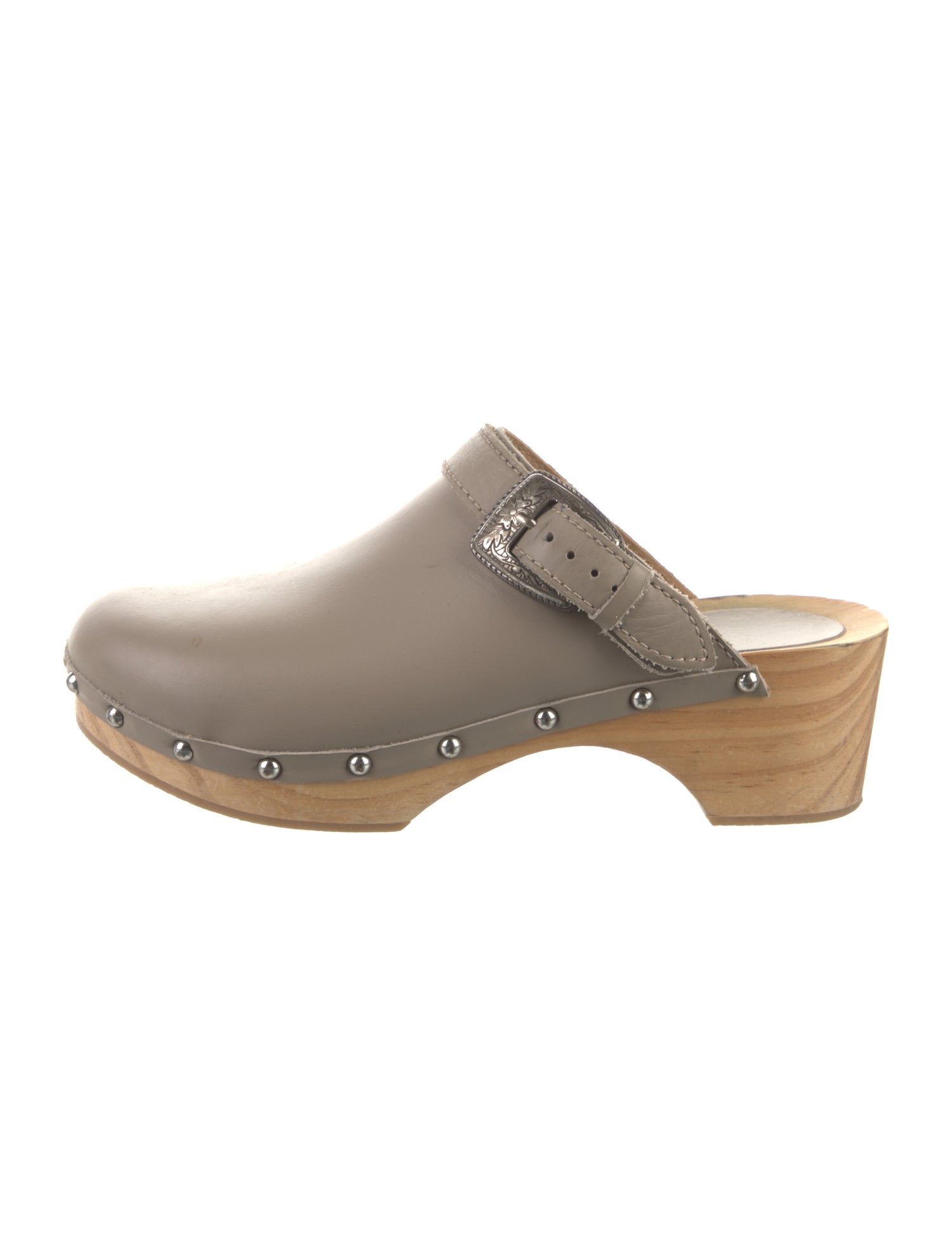 Maje Leather Studded Accents Mules