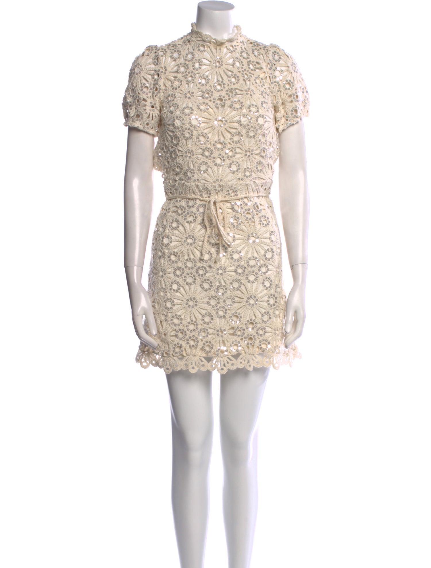 Maje Lace Pattern Mini Dress