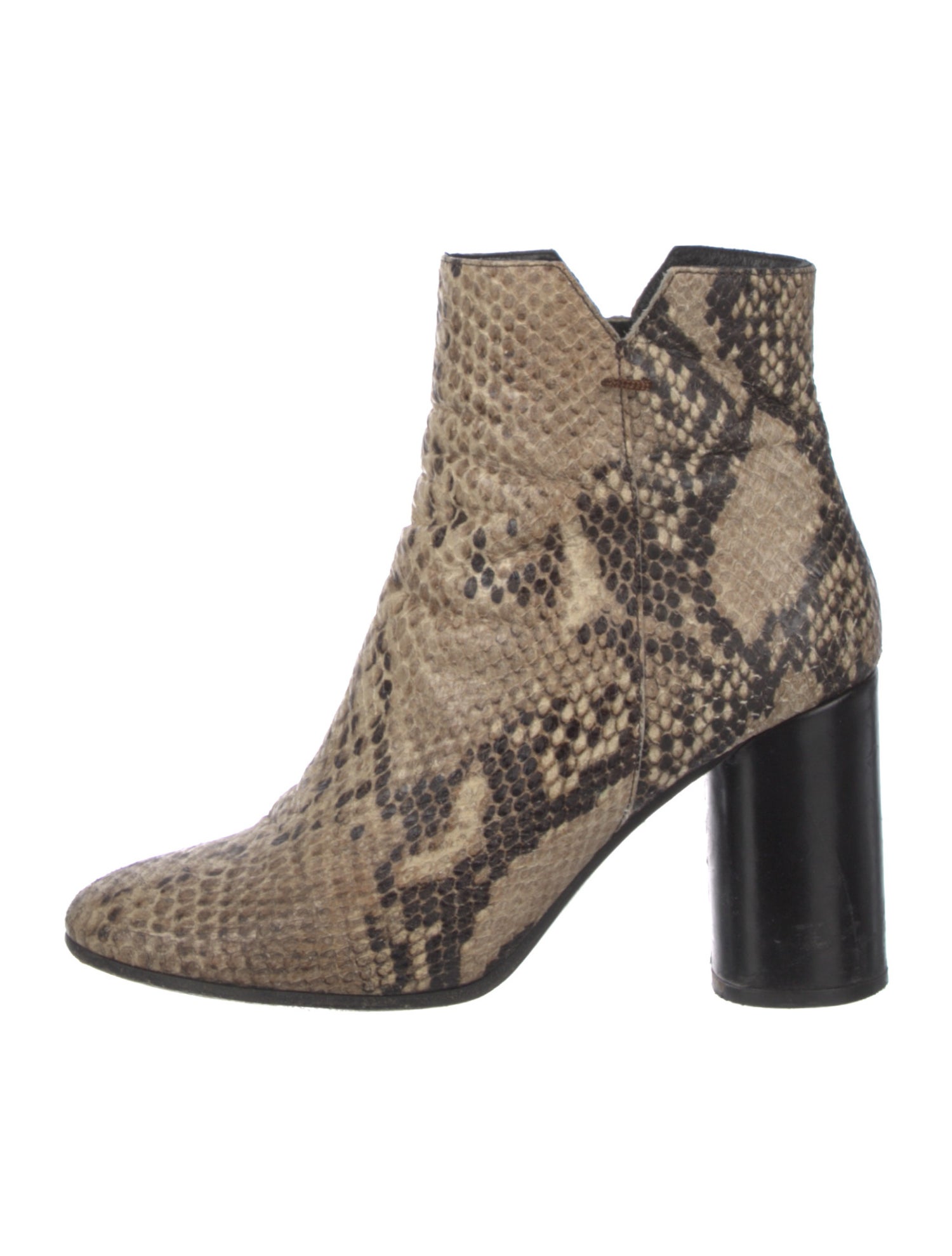 Maje Snakeskin Animal Print Chelsea Boots