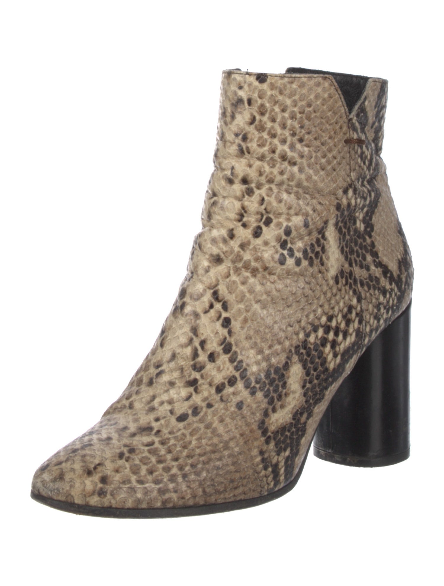 Maje Snakeskin Animal Print Chelsea Boots