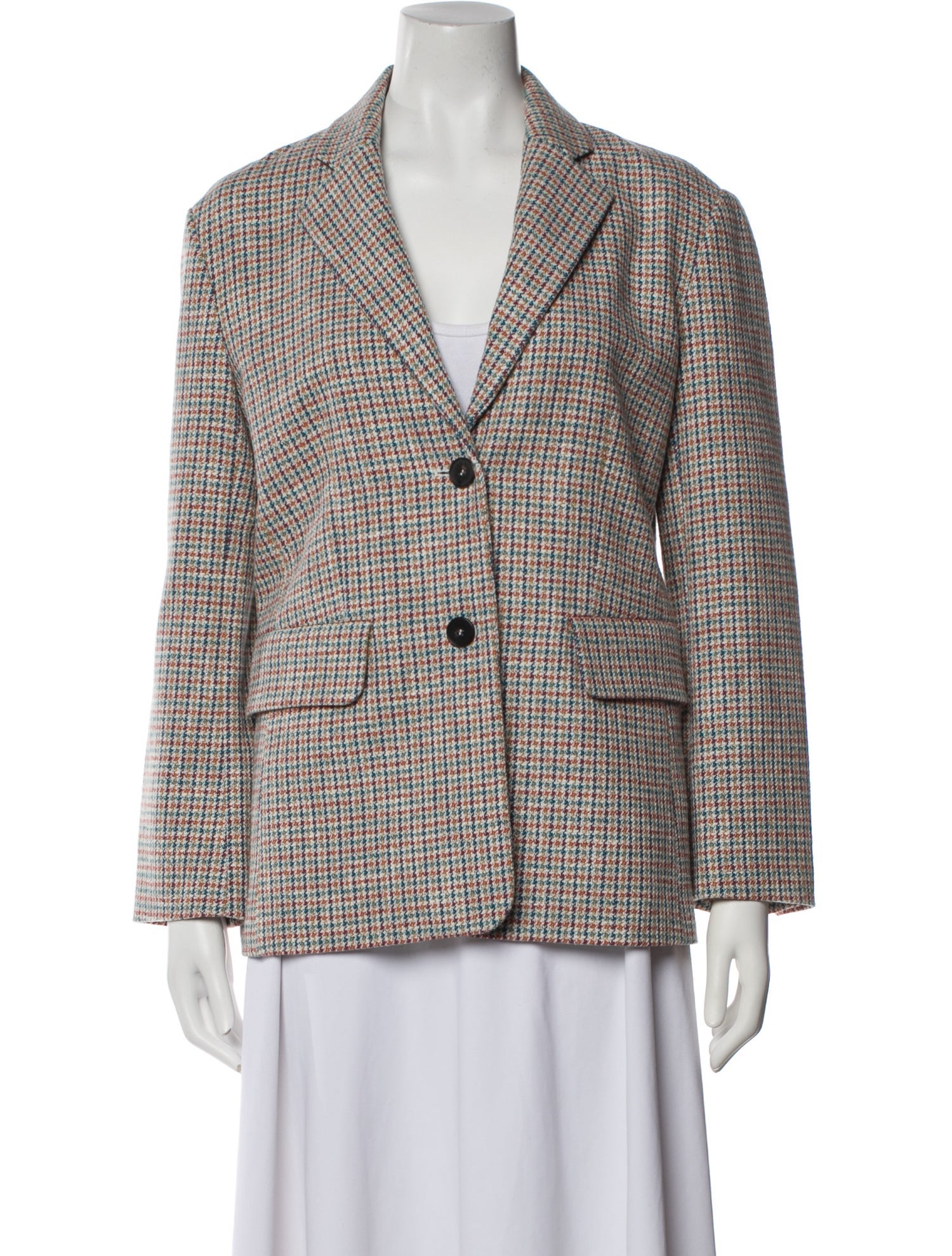 Maje Houndstooth Print Blazer