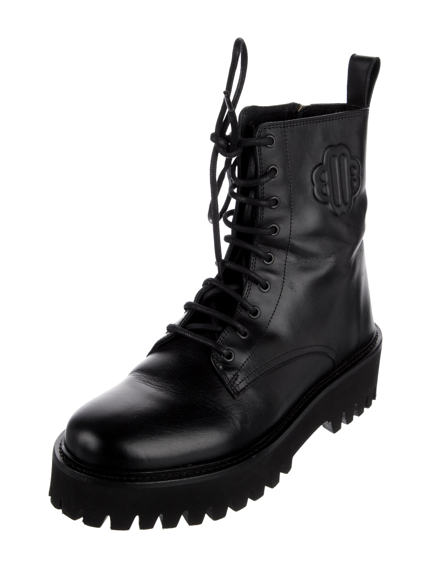 Maje Leather Combat Boots