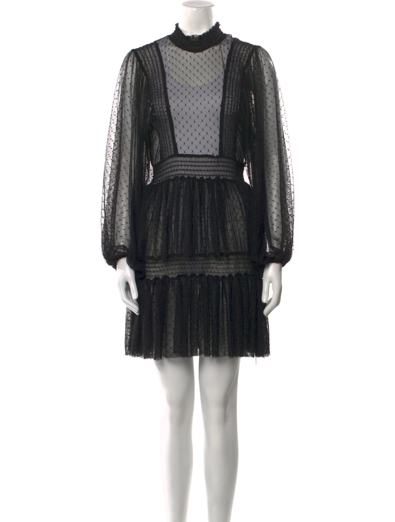 Maje Mock Neck Mini Dress