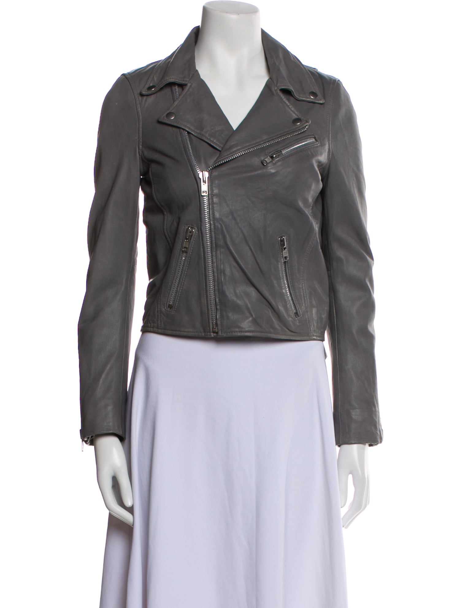 Maje Lamb Leather Biker Jacket