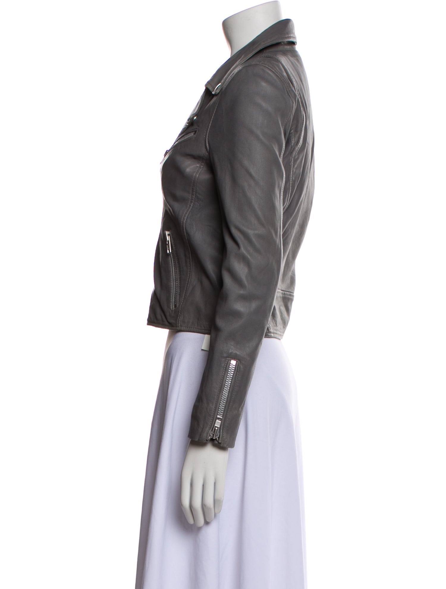 Maje Lamb Leather Biker Jacket
