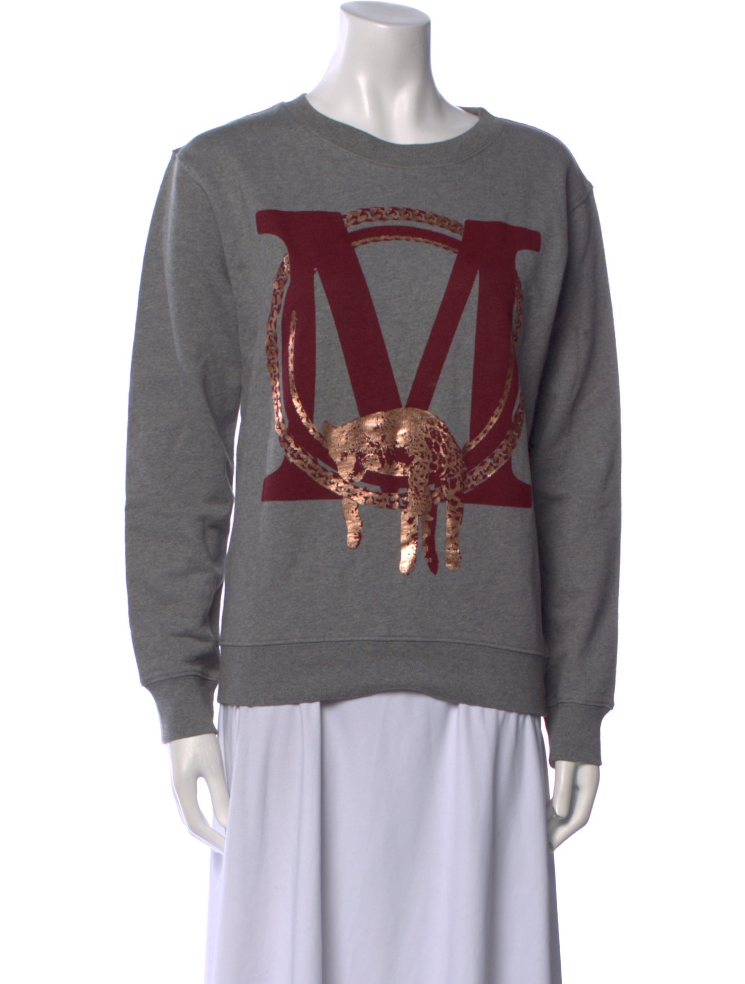 Maje Graphic Print Crew Neck Sweater