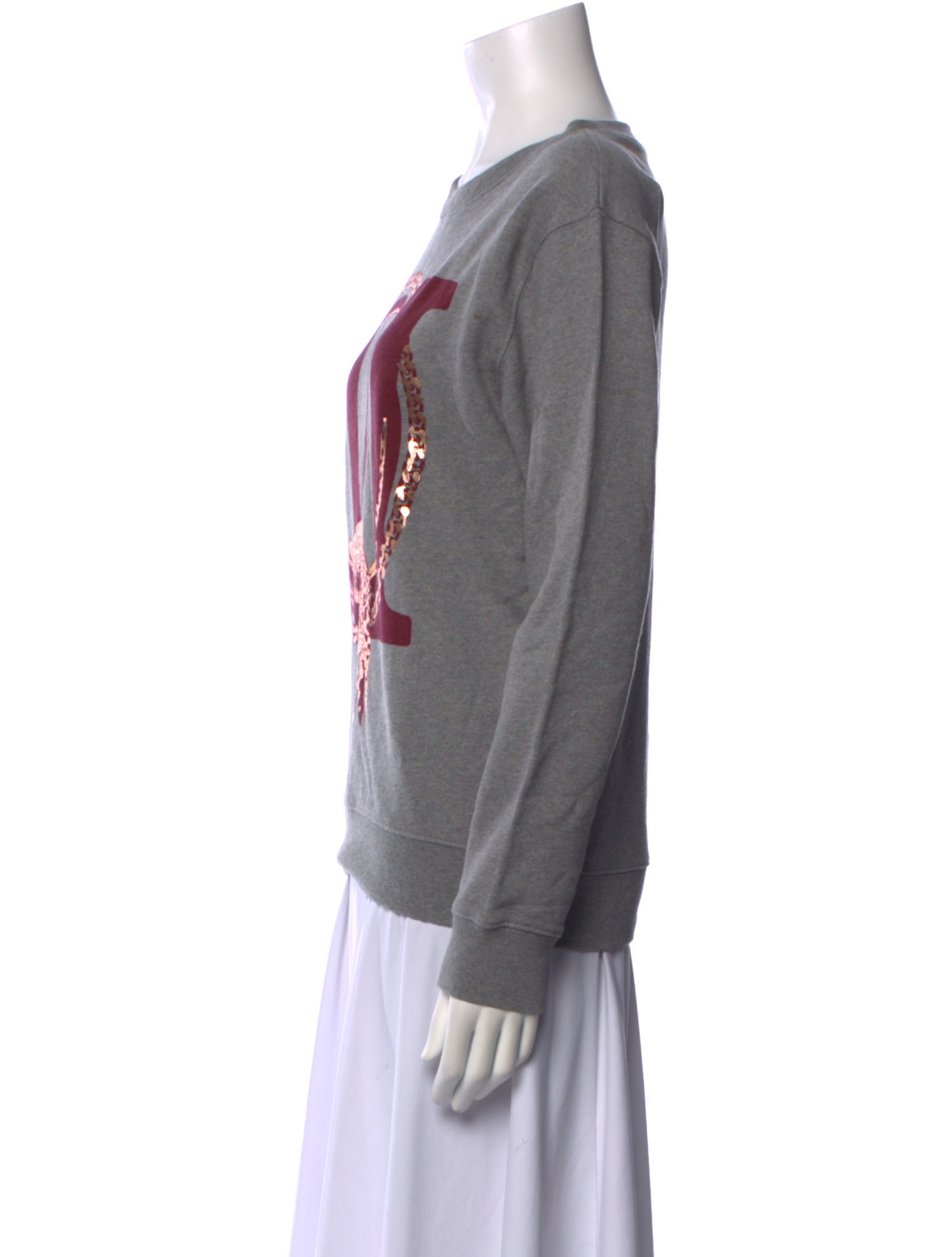 Maje Graphic Print Crew Neck Sweater