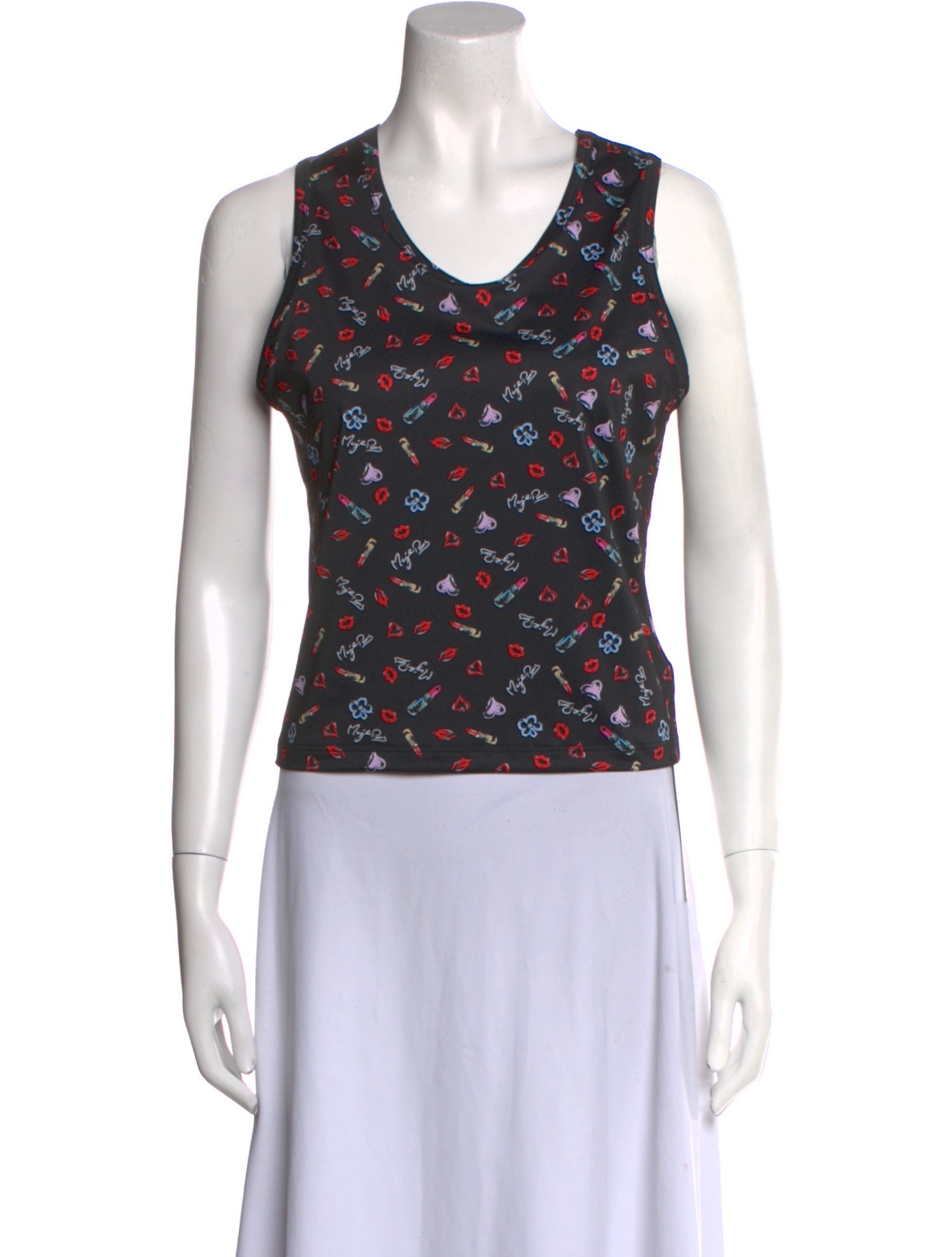 Maje Printed Scoop Neck Top w/ Tags