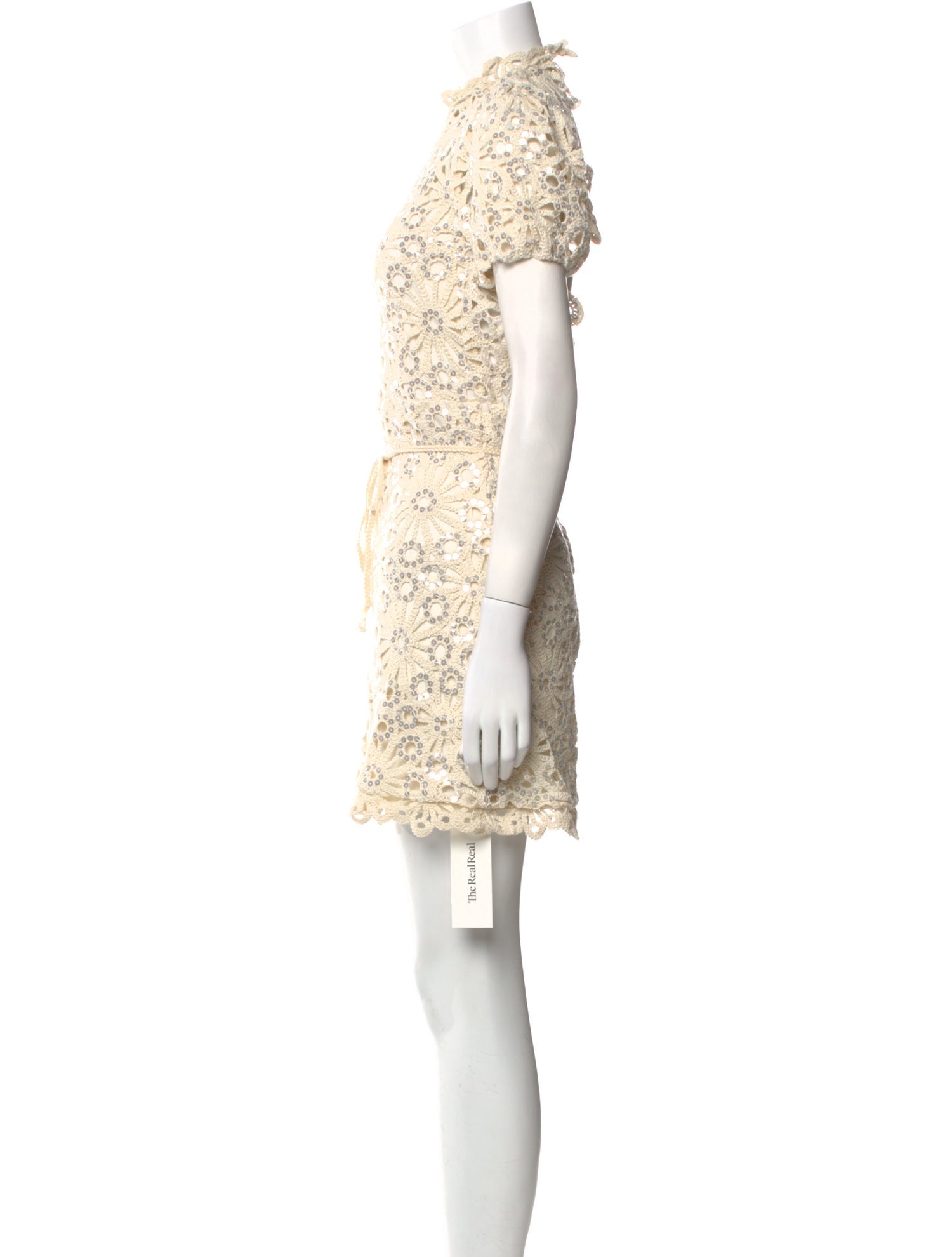 Maje Lace Pattern Mini Dress