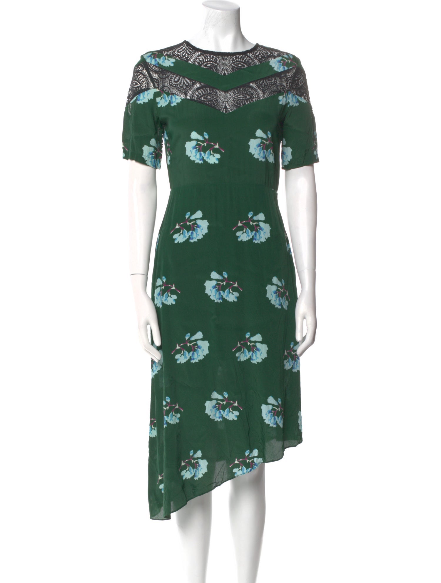 Maje Floral Print Midi Length Dress