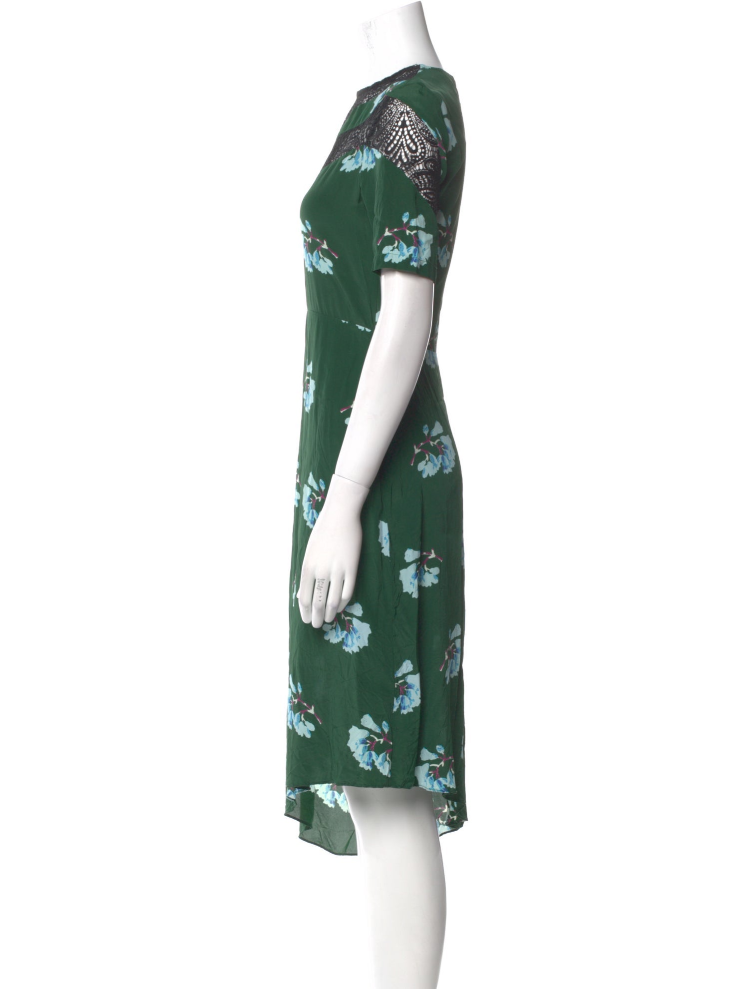 Maje Floral Print Midi Length Dress