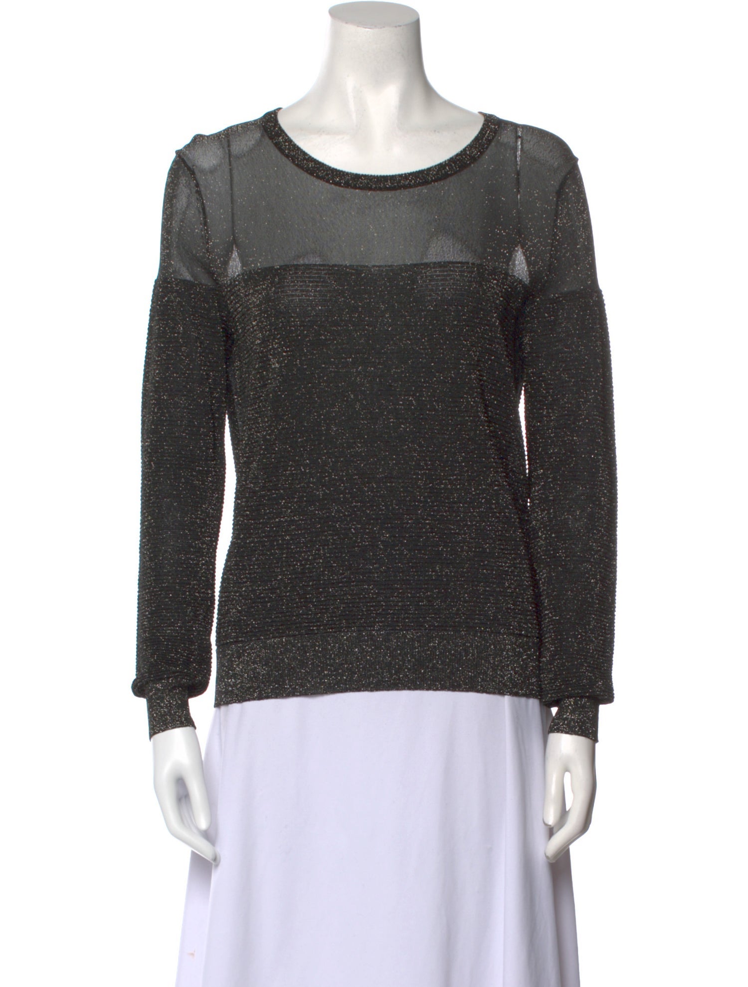 Maje Scoop Neck Long Sleeve Sweatshirt