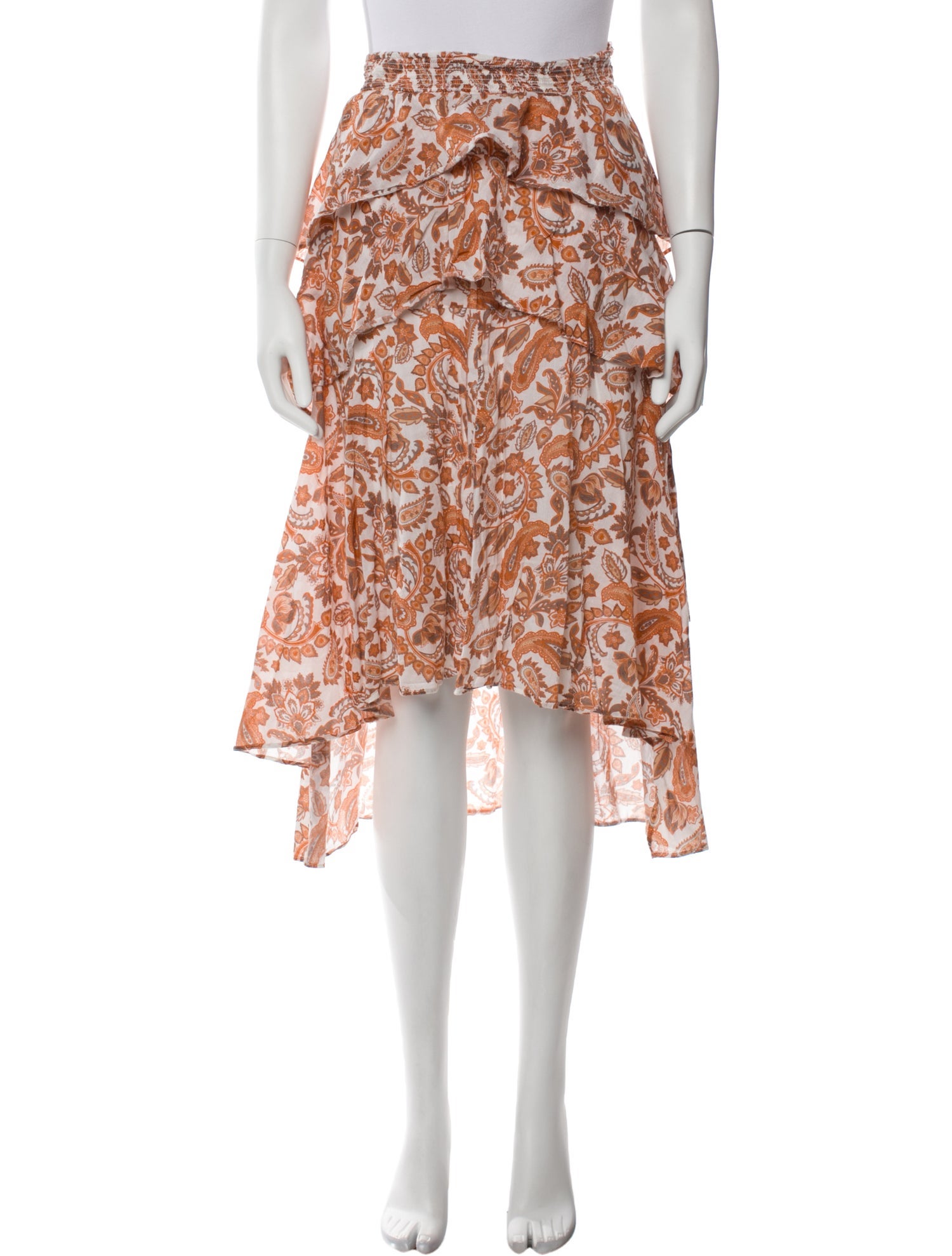 Maje Floral Print Midi Length Skirt