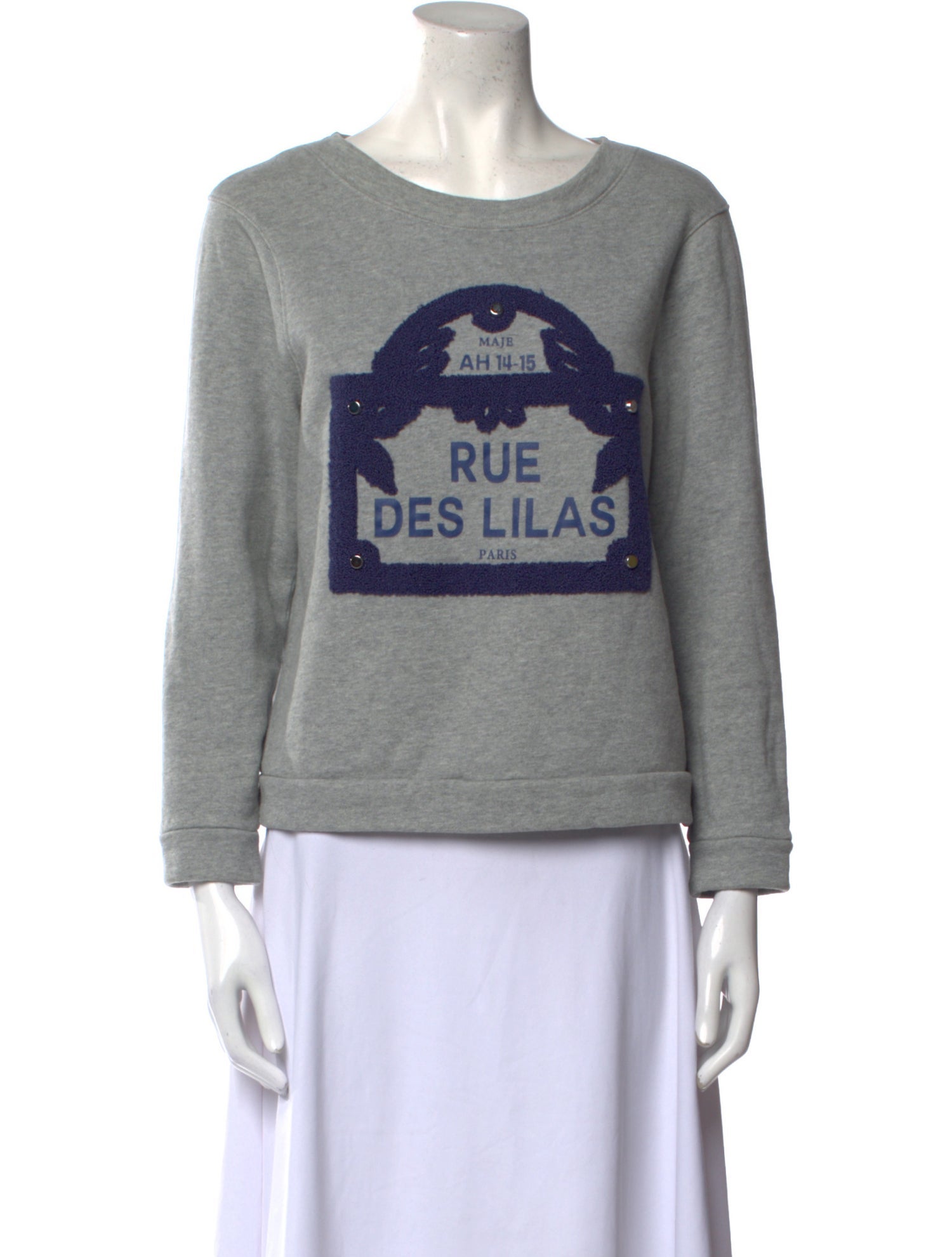 Maje Graphic Print Scoop Neck Sweatshirt