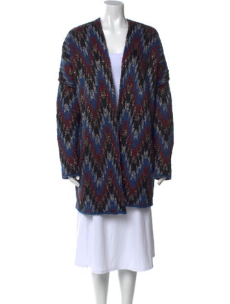 Maje Printed V-Neck Sweater