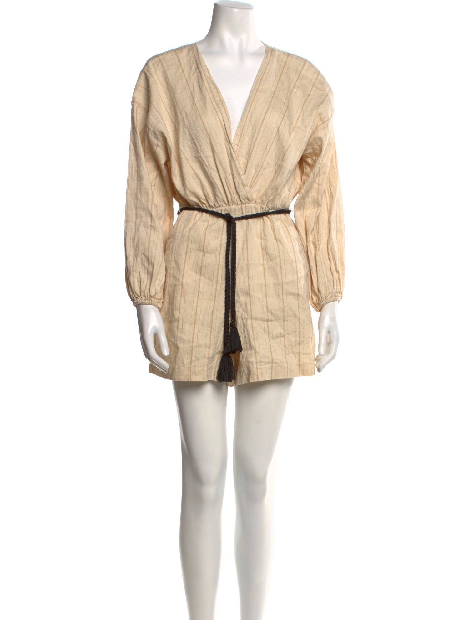 Maje Linen Striped Romper