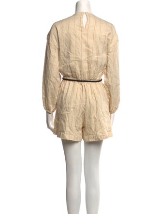 Maje Linen Striped Romper