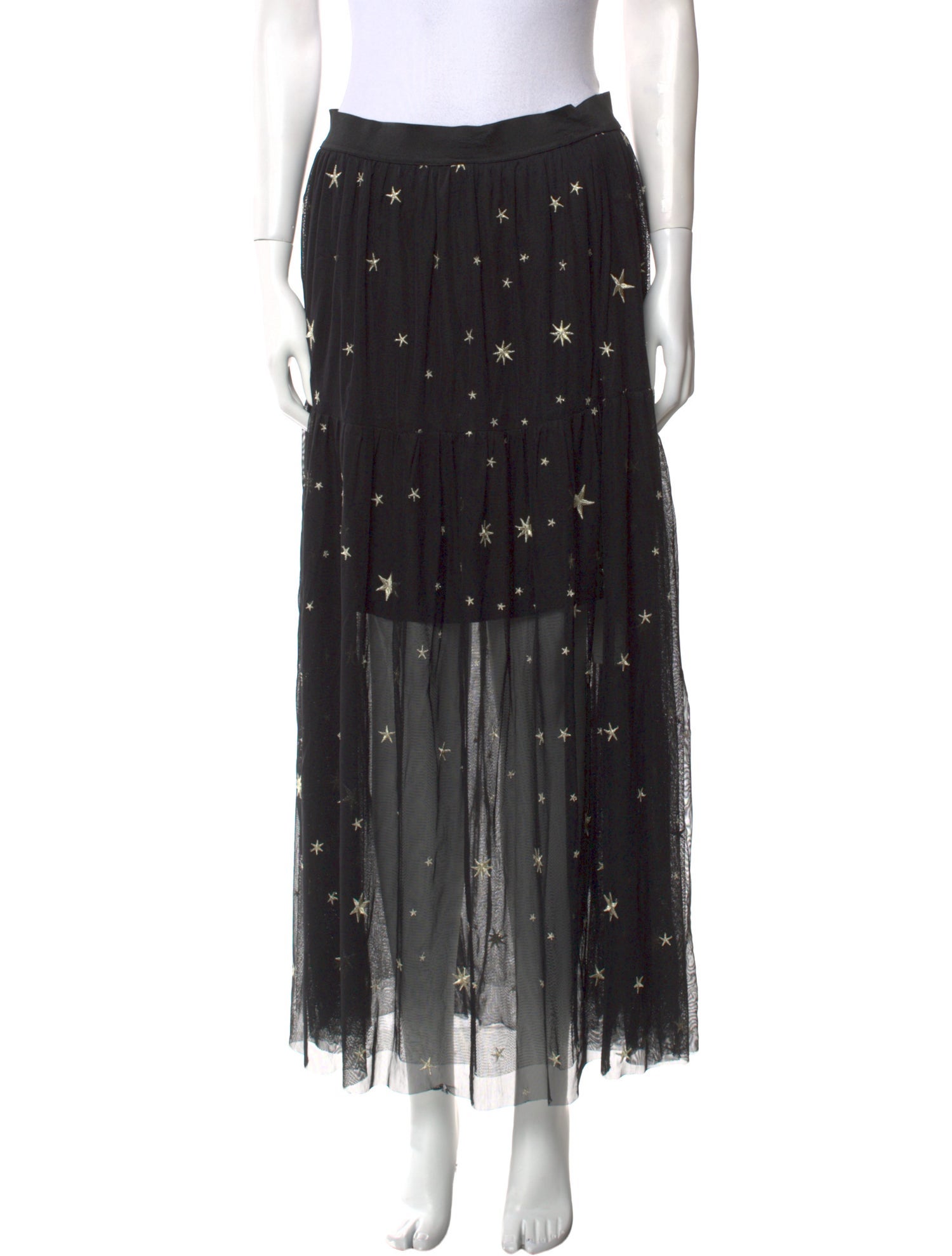 Maje Embroidered Accent Long Skirt w/ Tags