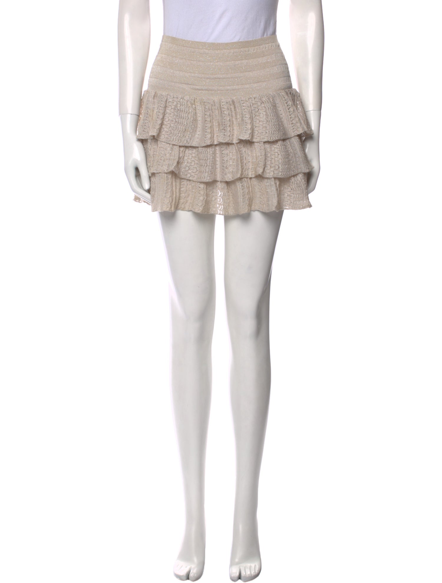 Maje Lace Pattern Mini Skirt