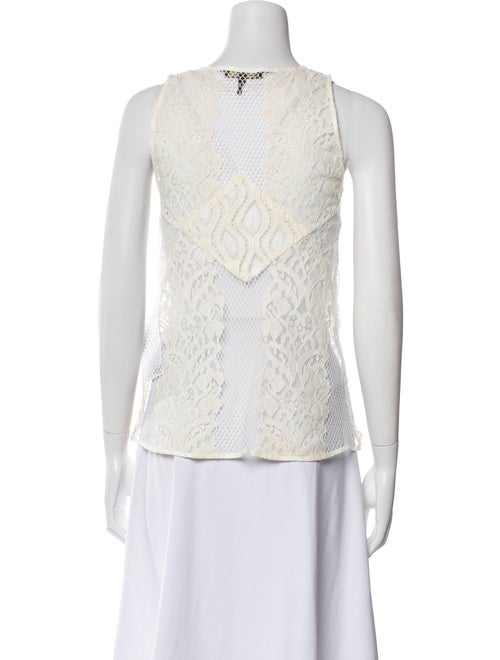 Maje Lace Pattern Scoop Neck Top