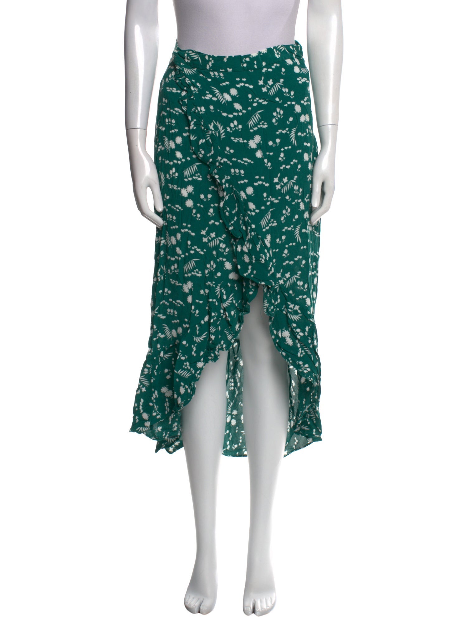 Maje Floral Print Midi Length Skirt