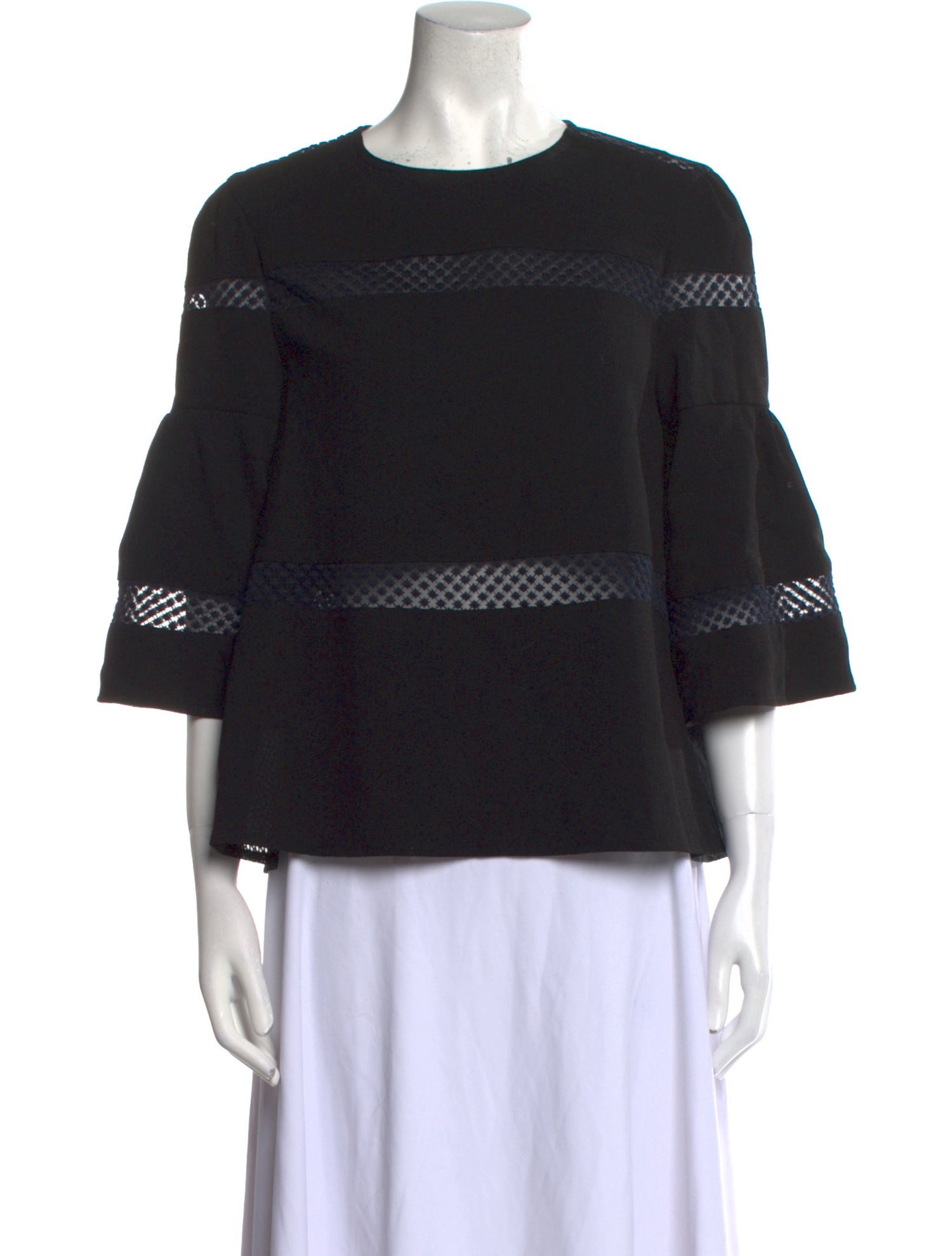 Maje Scoop Neck Three-Quarter Sleeve Sweatshirt