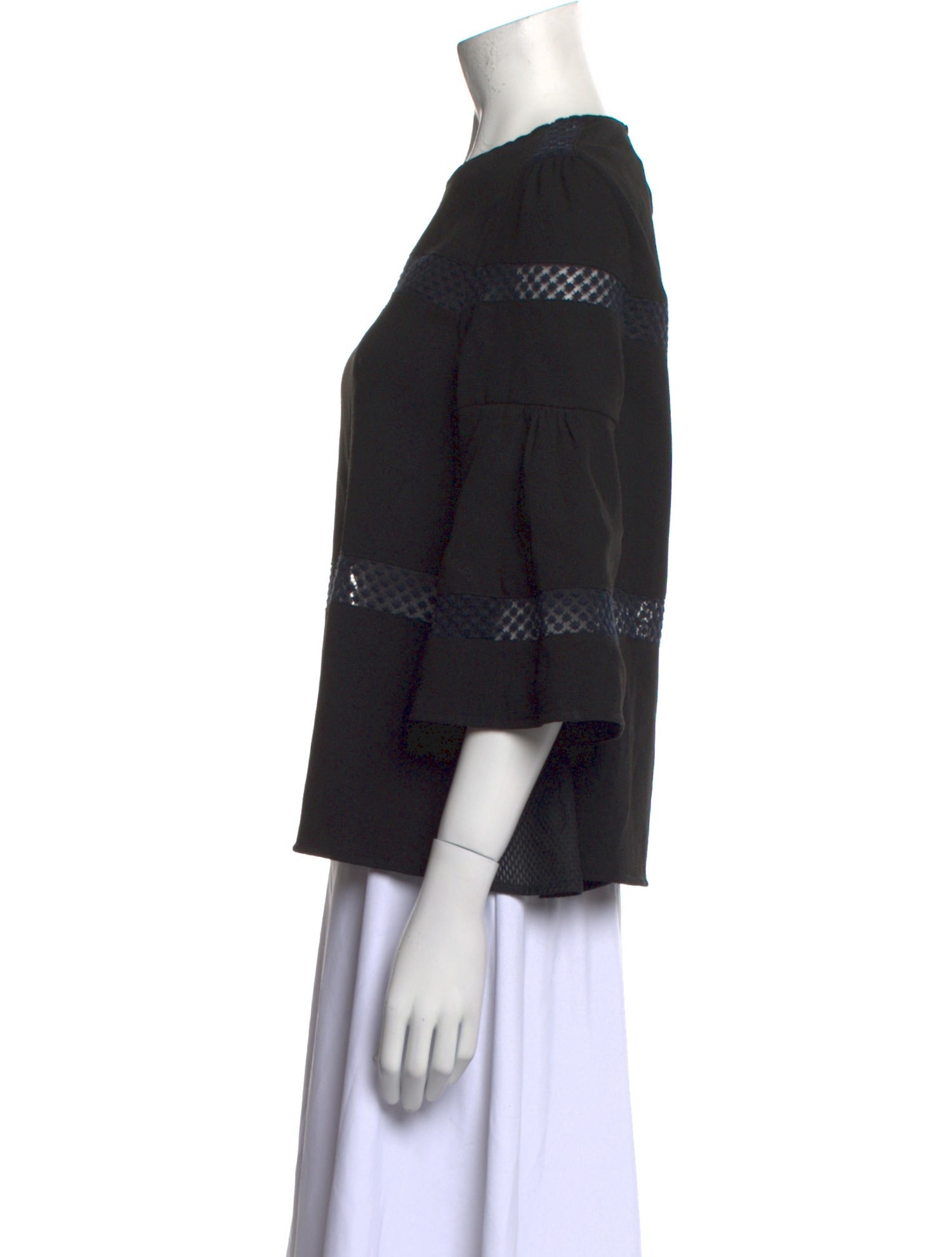 Maje Scoop Neck Three-Quarter Sleeve Sweatshirt