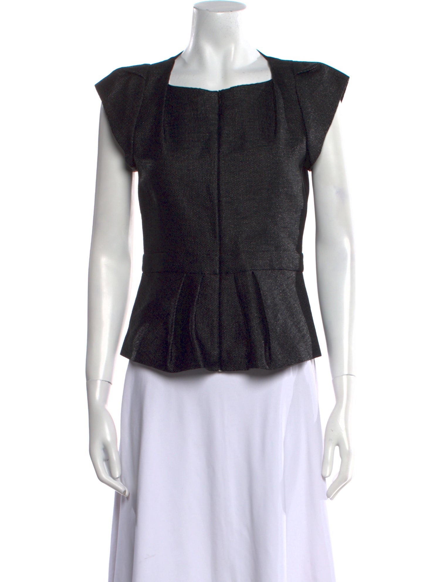 Maje Square Neckline Short Sleeve Top