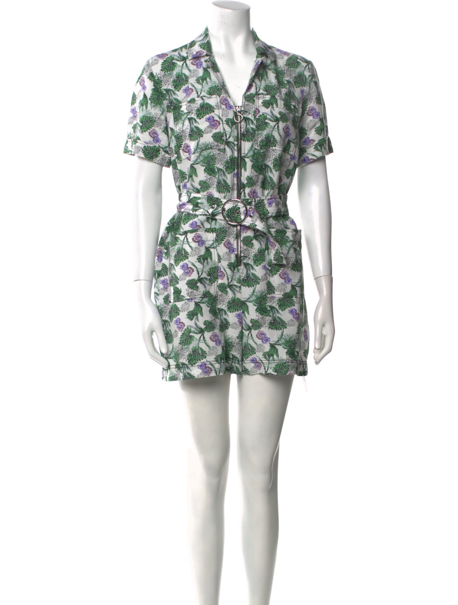 Maje Printed V-Neck Romper