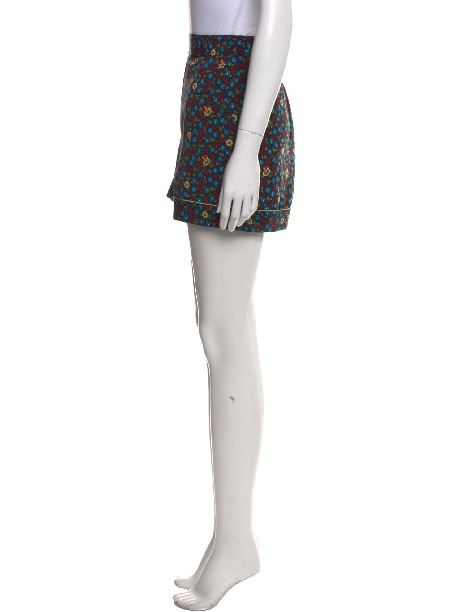 Maje Floral Print Mini Shorts