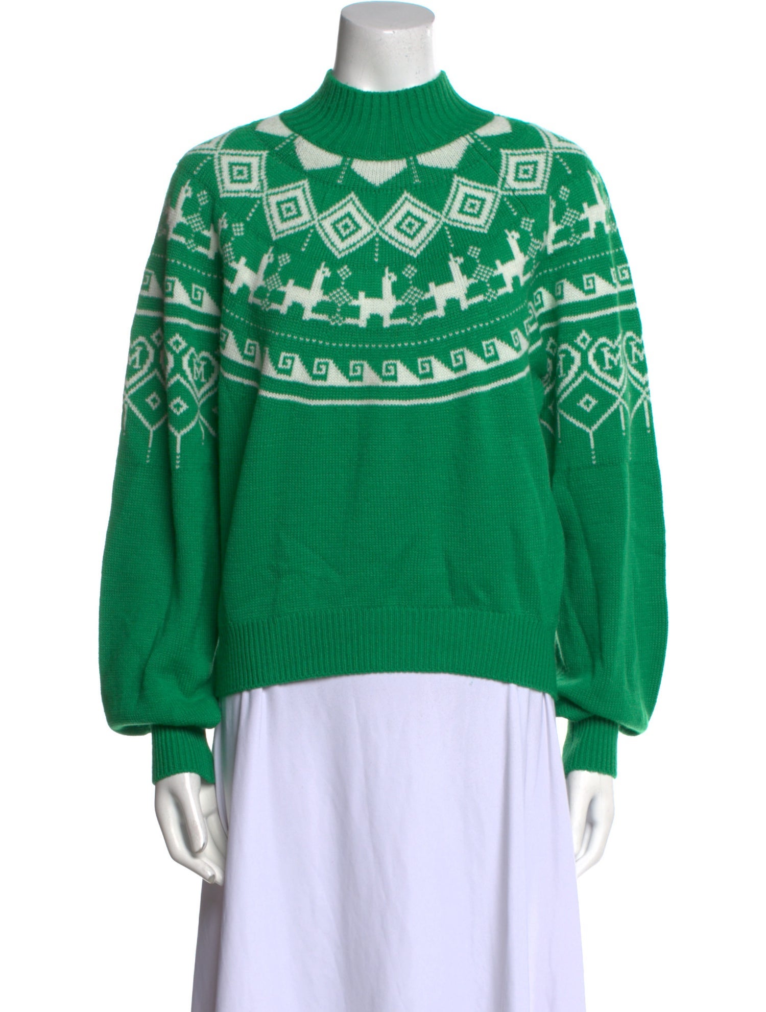 Maje Wool Graphic Print Sweater w/ Tags